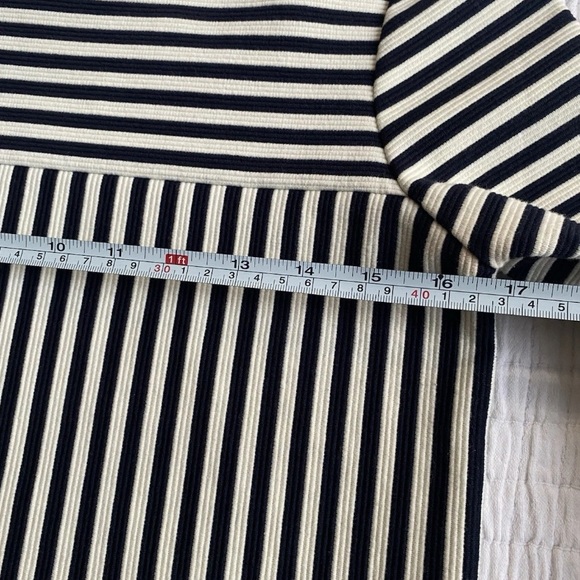 Madewell Gallerists Navy and White Ponte Striped 3/4 Sleeve Top Size XSmall - Picture 9 of 13